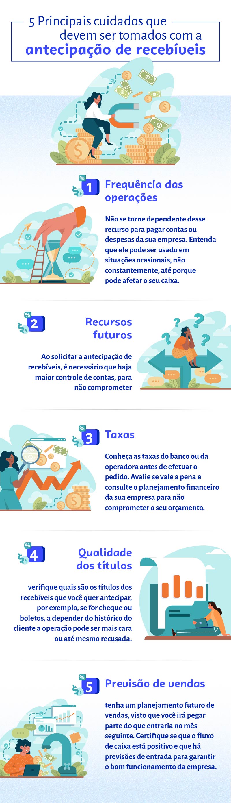 5 Principais cuidados que devem ser tomados com a antecipação de recebíveis