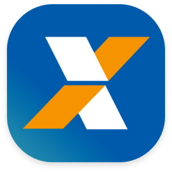 Letra X estilizada - Logo da Caixa